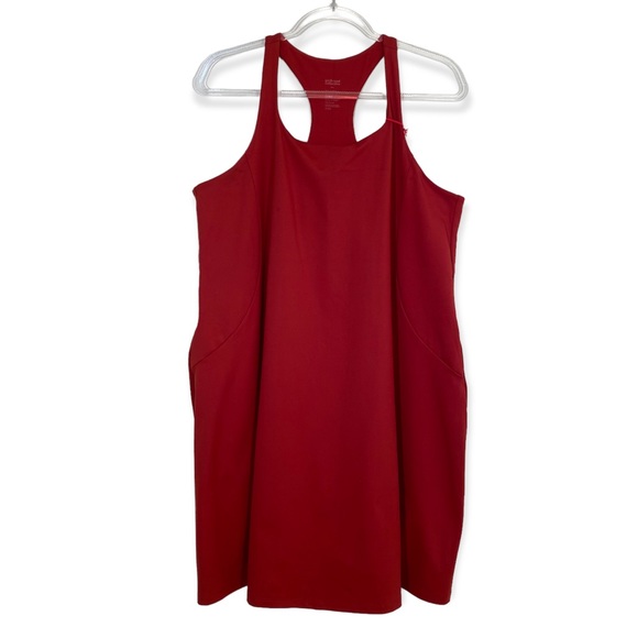 Girlfriend Collective red brick stretchy racer back dress 4X - Picture 1 of 12